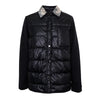 BC911 Polo Collar Spliced 100% Cashmere Long Sleeve Single Breasted White Goose Down Jacket for Women