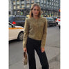 Mixed Color Fringed Round Neck Short Tweed Jacket Elegant Loose Women's Outwear Autumn Casual Street Daily Outfit