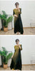 Gradient Pleated Dress For Women Round Neck Loose Casual Style Irregular Hem Female Clothes 2DB2221