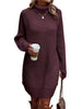 Women's Ribbed Knit Long Sleeve Dresses Autumn And Winter Texture Loose Sweater Dress Temperament Women's Vestidos