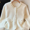 Autumn Winter Imitation Mink Velvet Loose Women's Knitting Cardigan Sweater Coat Be All-match Casual Ladies Sweater Jacket
