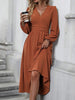 Dresses Woman Fall and Winter: Off-Shoulder Lantern Sleeve Pleated Long Dress Tops Skirts Y2k Clothes