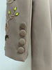 High Street Designer Runway Suit Set Women's 3D Flowers Beaded Blazer Wide Leg Pants Set