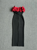 Red Color Women Sexy Off the Shoulder Big Florals Bandage Bodycon Long Dress Elegant Eevning Party Birthday Homecoming Dress