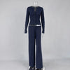 Women's Clothing Cardigan Slim Long Sleeve Low Waist Long Pants Sweater Solid Color Two Piece Outfits Woman Simple Style Casual