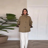 Casual Stand Collar Reversible Jacket For Women Long Sleeve Single Breasted Coat Lady Spring Autumn Chic Streetwear