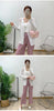 Blue Pleated Coat For Women Turn-down Collar Long Sleeve Lightweight Cardigan Jackets Chic Female Clothes 2DB3445
