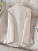 Korean Tweed Blazer Jacket Coat Women Long Sleeve French Slim Woolen Suit Outwear Autumn Winter Casaco