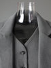Gray 3 Piece Set Women's Lapel Blazer Short Vest High Waist Drawstring Wide Leg Pants Suit Autumn