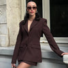 Women Blazer Skirt Sets Stylish Lapel Slim Women's Suit Jacket Hip Package Skirts Woman Mini Skirt Office Wear Two Pieces Sets