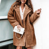 Autumn and Winter Women's Sweaters Coats Long-sleeved Collared Women's Fleece Top Clothing