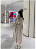 Spring Autumn Long Oversized Light Khaki Trench Coat for Women with Hood Double Breasted Loose Casual Overcoat