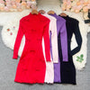 Chic Sexy Wrap Hips Knitted Mini Dress Y2K Aesthetic 3D Bows Bodycon Party Dress Streetwear Lady Dress