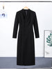 Women's Long Coat Slim V Neck Single Breasted Overcoats Shoulder Pad Maxi Jackets with Belt Winter Lady Commute Outwear