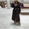 Fluffy Faux Fur Long Coats With Belt Women Winter Thicken Long Sleeve Lace Up Jackets Female Street Chic Outerwear