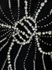 High Street Designer Party Vestido Women's Long Sleeve Diamonds Beaded Crystal Long Maxi Dress