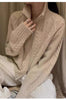 100%cashmere cardigan for women high neck loose and soft sweater for autumn and winter wool knitted sweater thickened coat