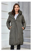 Women Winter Coat Long Thick Parkas Zip Up Warm Female Outwear Slant Pocket Drawstring Hem Women's Jackets 1107