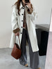 Oversize Casual England-style Turn-down Collar Design Coats for Women Autumn Mid-length Trench Coats