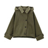 Women's Jackets Green Oversized Hoodies Autumn Winter Coats And Jackets Long Sleeve Loose Removable Hood Outerwears
