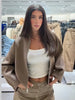 Women Solid Cropped Zip‑Up Knit Jacket Stand Collar Zipper Long Sleeve Loose Short Sweater Autumn Casual Commute Outerwear