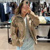 Leather Jacket Women Autumn Oversized Bomber Jacket Coats & Jackets Stand Collar Long Sleeve Tops Outerwears