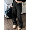 Women Loose Jeans Female High Waist Streetwear Designer Wide Leg Trousers Female Classic Gray Goth Straight Leg Pants