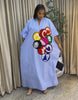 African Plus Size Dresses for Women Spring Autumn V-neck Half Sleeve Wedding Party Evening Christmas Long Dress Robes Gowns