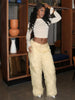 Furry Casual Straight Pants Women Y2K Simple Autumn Basic Wild Streetwear Sweatpants Skinny Hipster Trousers