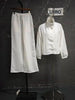 Women's Two-piece Set Stand Up Collar Short Zipper Cardigan Wide Leg Pants Autumn 19DB1233