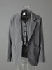 Gray 3 Piece Set Women's Lapel Blazer Short Vest High Waist Drawstring Wide Leg Pants Suit Autumn