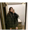 Checkered Coat for Women Spring Korean Edition Retro Western Style Reduced Age Small Fragrant Whisper Coat for Women WF