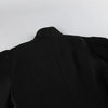 French Elegant Retro Stand Up Collar Black Suit Elegant Commuting Puff Sleeves Jacket for Women