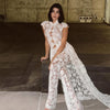 Women Sexy Lace Patchwork White Maxi Dress Flared Sleeve Off Shoulder Bodycon Gowns Lady Evening Night Party Robes
