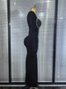 Women Long Sleeve Square Collar Shinning Diamond Bodycon Long Bandage Dress Elegant Evening Party Celebrate Outfit