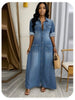 Lady Casual Denim Dress Long Sleeve Turn-down Collar Button Loose Dresses Robe Femme Office Womens Clothing Spring