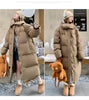 Padded Women Jacket Windproof Warm Winter Long Parkas Overcoat Loose Casual Hoodie Coat Skiing Outerwear Длинные п