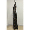 Sexy Long Sleeve Lace Patchwork Hollow Out Long Dress Women Black O Neck Cut Out Split Slim Dresses Runway Evening Party Gowns