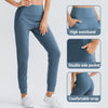 Women Loose Yoga Pants with Stretch Pockets Tapered Fitness Running Casual Jogger Sweatpants Pure Color Jagger Sport Trousers