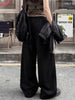 Women's Street Style Casual Sweatpants with Punk Style Patterns for Spring Fleece Loose Fit Streetwear Oversized