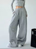 Harajuku Wide Leg Sweatpants Women Streetwear Baggy Oversize Gray Sports Pants Woman Drawstring Casual Joggers Trousers