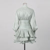 Solid Spliced Ruffles Dress Female Stand Collar Long Sleeve Loose French Elegant Women's Dresses Autumn