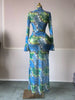 Women Full Sleeve Leaf Print Stacked Bodycon Long Dress Fall Evening Birthday Night Party Vestidos Sexy Dresses