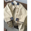 Patchwork Contrasting Color Khaki Coats for Women Spring and Autumn Korean Style Mid-Length Trench