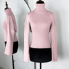 Knitwear 2 Piece-Set Female Vest Ribbed Turtleneck And Casual Patchwork Cover up Outfits Women's Knit Pullover Top