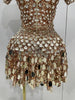 Shiny Shell Sequins Bodysuit Dress Women Sexy Nightclub Dance Performance Clothing Birthday Party Dresses