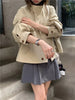 Korea Short Outerwear Woman Casual Loose Lazy Chic Long Sleeve Cotton Blends Windbreaker Coats Thin Thench