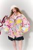 Women's Y2K Sweet Playful Loose Lapel Bomber Jacket Original All over Graphic down Filled Streetwear