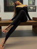 Black Sexy Leggings Women's Pants Solid Commute Wrap Skinny Autumn High Waist Trousers Patchwork Female Pants