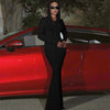 High Street Red Christma Hooded Long Sleeve Maxi Dress for Woman Slim Solid Bodycon Party Vestidos Elegant Autumn Dresses